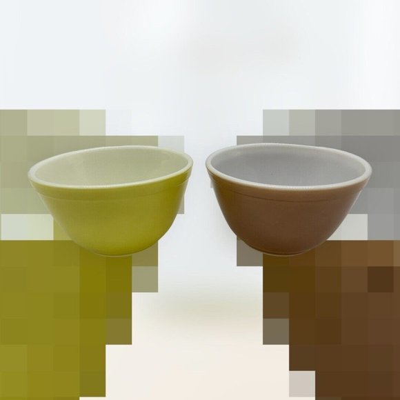 PYREX MCM Nesting Mixing Bowls Harvest 401 B-26 and yellow 401 1.5 QT Vintage - Picture 3 of 16